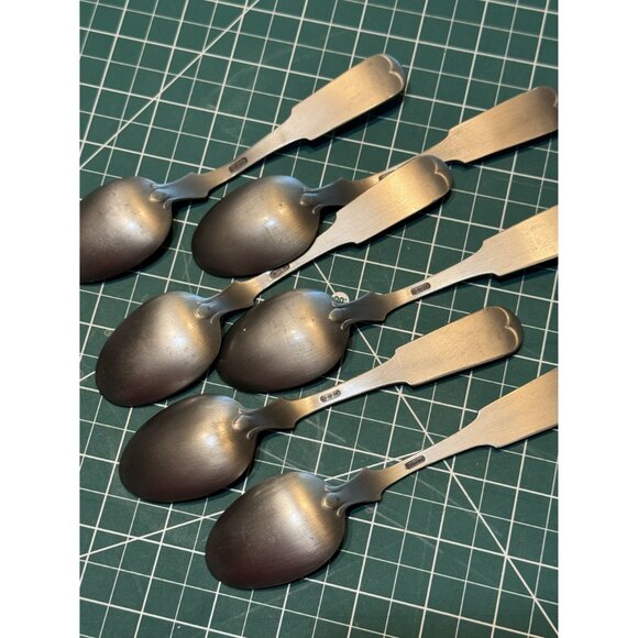 Franklin Mint Set Of 6 Pewter State Souvenir Spoons Featuring Colonial Scenes 19 - Picture 2 of 15